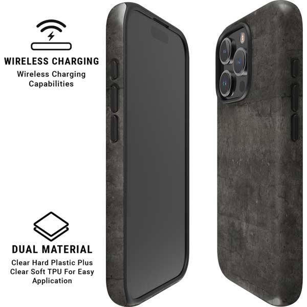 Dark Iron Grey Concrete iPhone 16 Pro Magsafe Impact Case