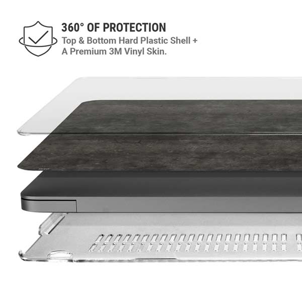 Dark Iron Grey Concrete MacBook Pro 14in (2021-24) Case plus Skin