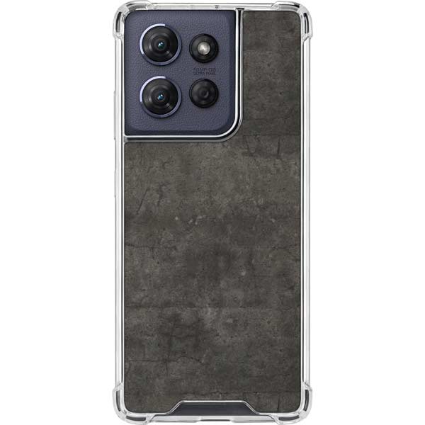 Dark Iron Grey Concrete Moto G 5G (2025) Clear Case