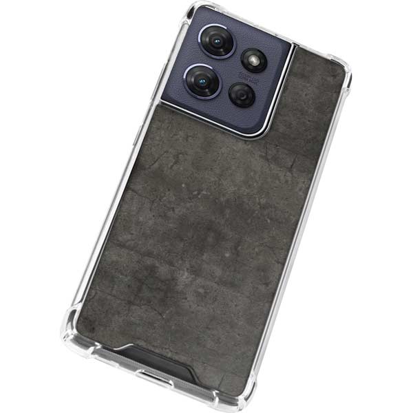Dark Iron Grey Concrete Moto G 5G (2025) Clear Case