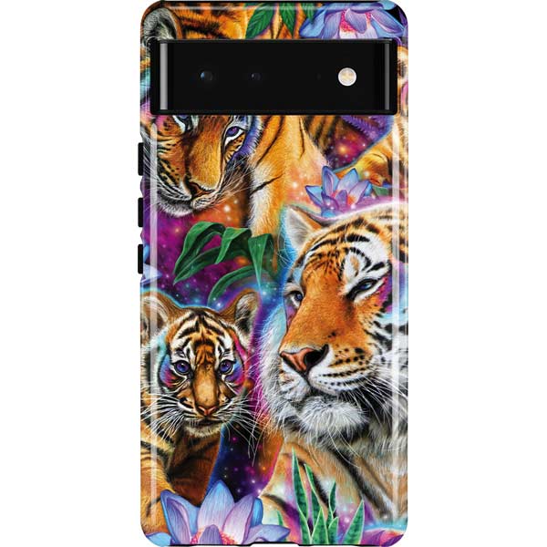 Daydream Galaxy Tigers by Sheena Pike Pixel Cases