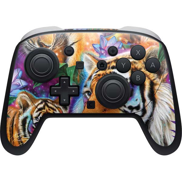 Daydream Galaxy Tigers by Sheena Pike Nintendo Switch 2 (2025) Pro Controller Skin
