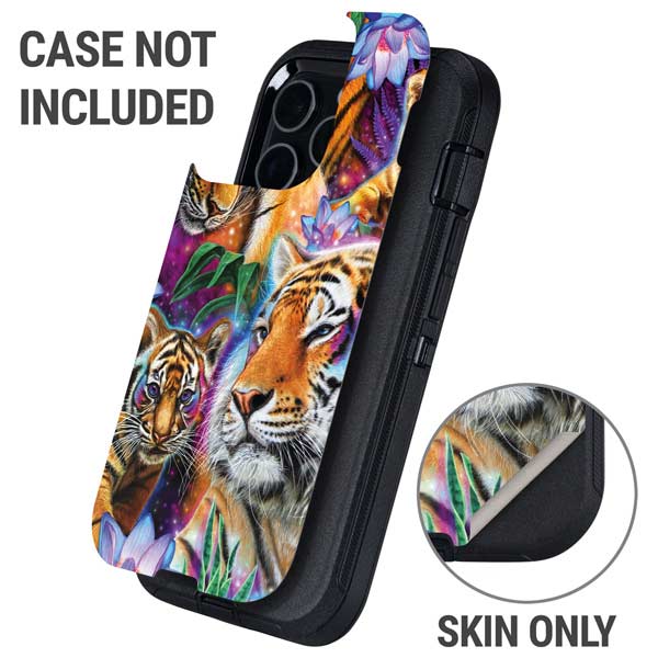 Daydream Galaxy Tigers by Sheena Pike Otterbox Defender iPhone Skin