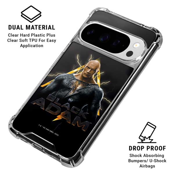 DC Comics Black Adam Movie Art Charcater Google Pixel 10 Pro XL Clear Case