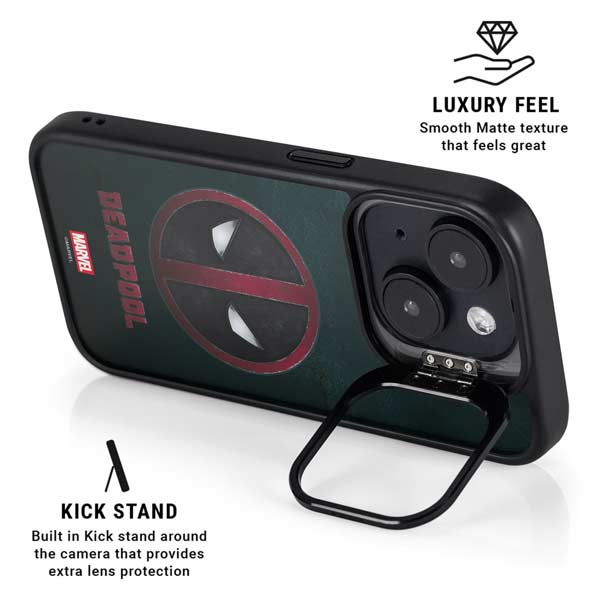 Marvel Deadpool Legacy Deadpool Logo iPhone 16 Plus Kickstand Case
