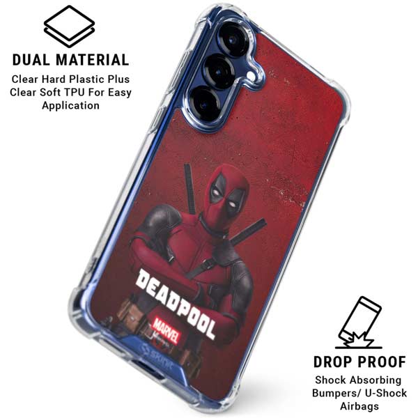Marvel Deadpool Legacy Deadpool Red Poster Galaxy S25 Clear Case