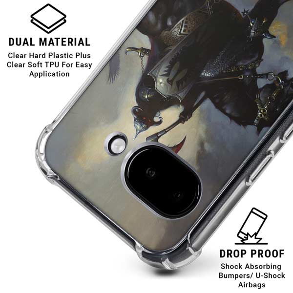 Death Dealer on Horseback by Frazetta Google Pixel 9a Clear Case