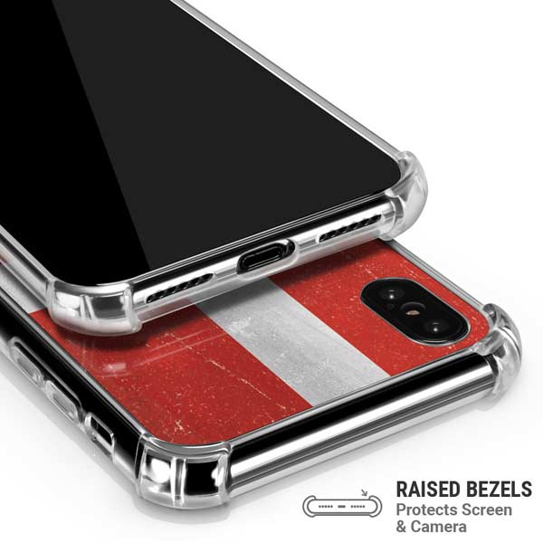 Denmark Flag Distressed iPhone X/XS Clear Case