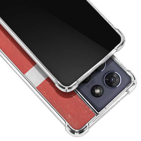 Denmark Flag Distressed Moto G Play 5G (2025) Clear Case