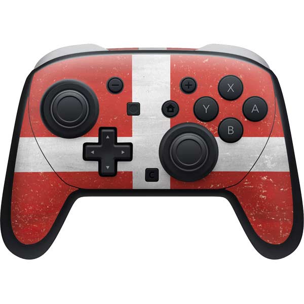 Denmark Flag Distressed Nintendo Skins