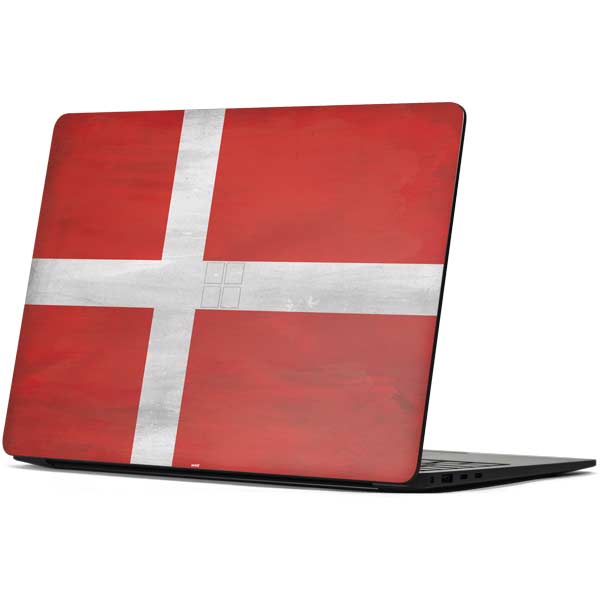 Denmark Flag Distressed Surface Laptop 7 13.8in Skin