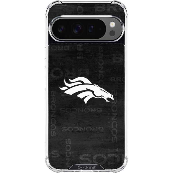NFL Denver Broncos Black & White Google Pixel 10 Pro Clear Case
