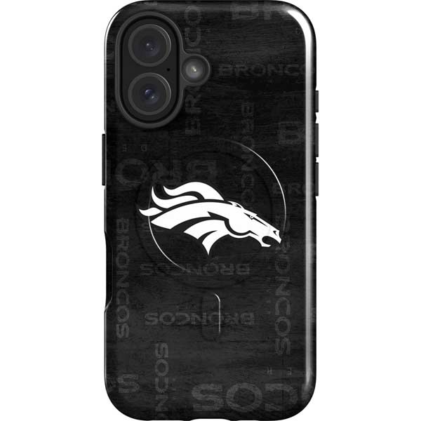 NFL Denver Broncos Black & White iPhone 16 Plus Magsafe Impact Case