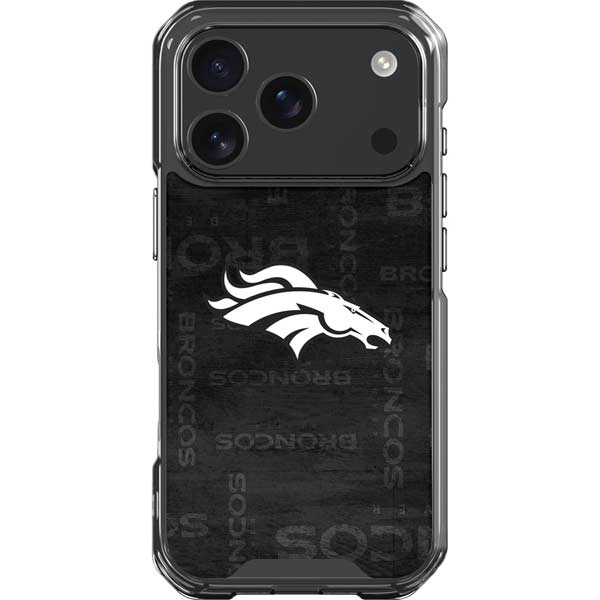 NFL Denver Broncos Black & White iPhone 17 Pro Clear Case