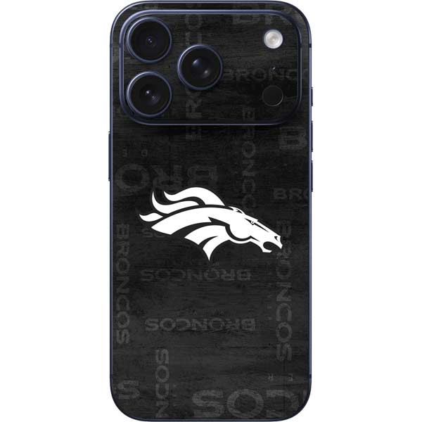 NFL Denver Broncos Black & White iPhone 17 Pro Skin