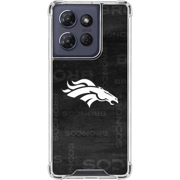 NFL Denver Broncos Black & White Moto G Play 5G (2025) Clear Case