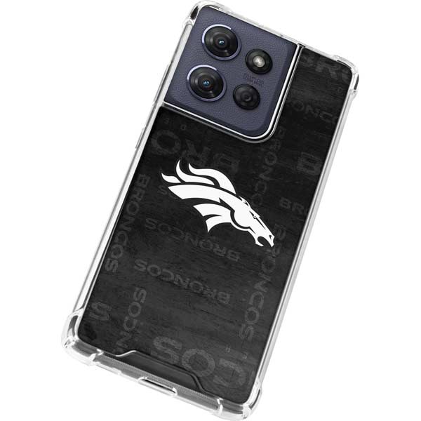 NFL Denver Broncos Black & White Moto G Play 5G (2025) Clear Case