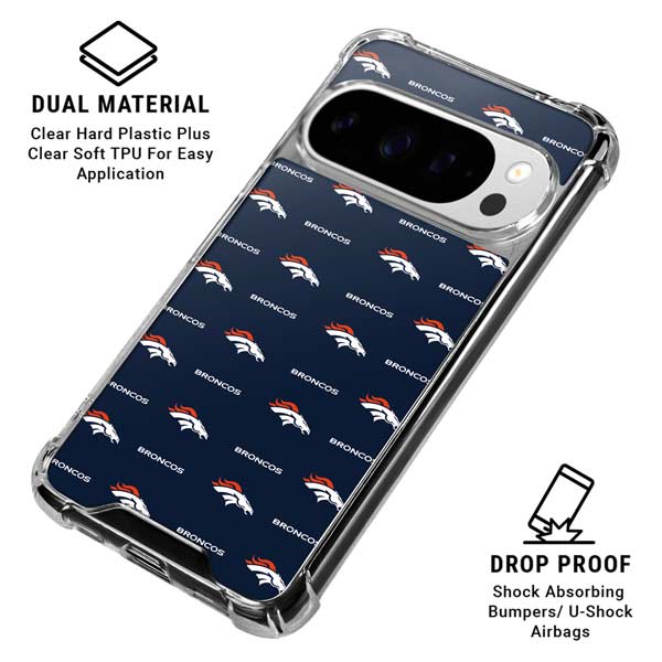 NFL Denver Broncos Blitz Series Google Pixel 10 Pro XL Clear Case