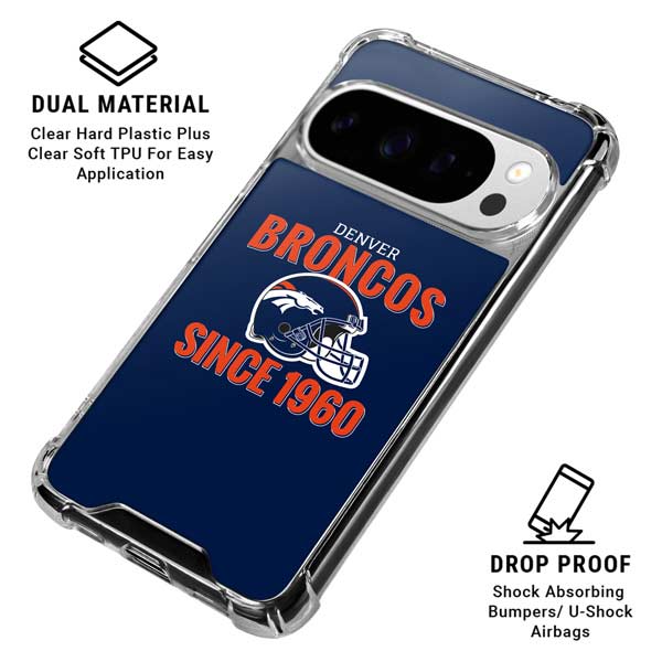 NFL Denver Broncos Helmet Google Pixel 10 Pro XL Clear Case