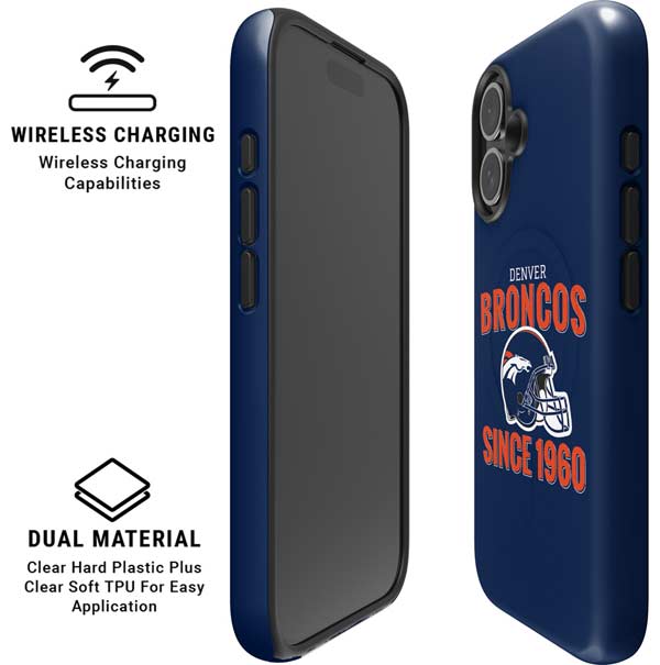 NFL Denver Broncos Helmet iPhone 16 Plus Magsafe Impact Case