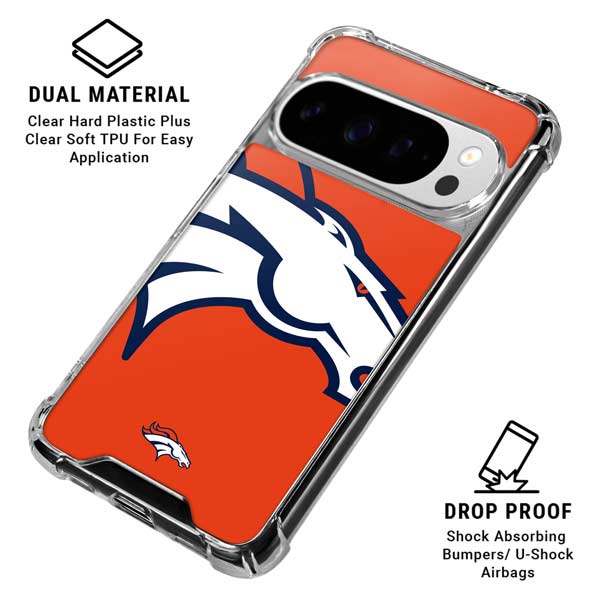NFL Denver Broncos Large Logo Google Pixel 10 Pro XL Clear Case