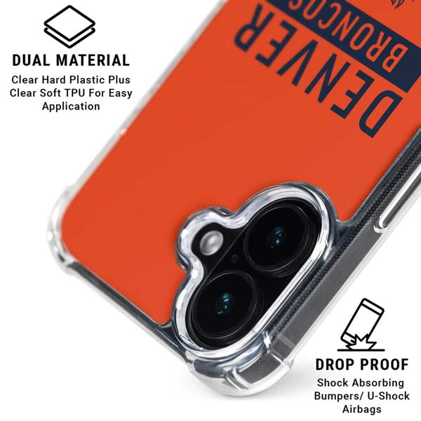 NFL Denver Broncos Orange Performance Series iPhone 17 Clear Case