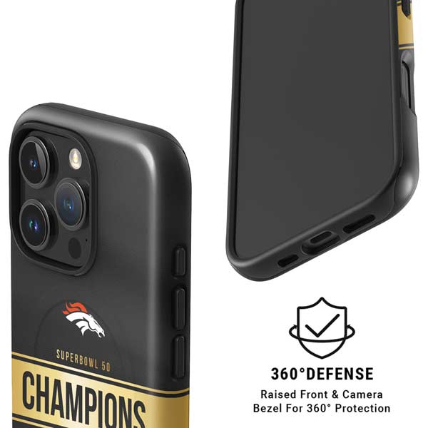 NFL Denver Broncos Super Bowl 50 Champions Black iPhone 16 Pro Magsafe Impact Case
