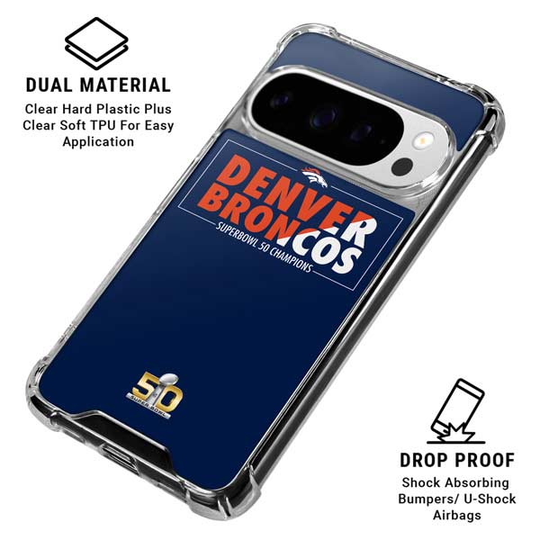 NFL Denver Broncos Super Bowl 50 Champions Bold Google Pixel 10 Pro Clear Case