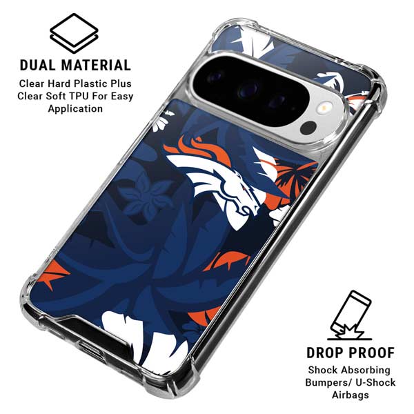 NFL Denver Broncos Tropical Print Google Pixel 10 Pro Clear Case