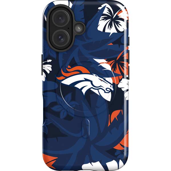 NFL Denver Broncos Tropical Print iPhone 16 Magsafe Impact Case