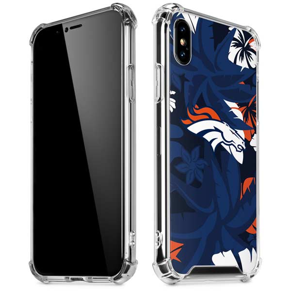 NFL Denver Broncos Tropical Print iPhone X/XS Clear Case