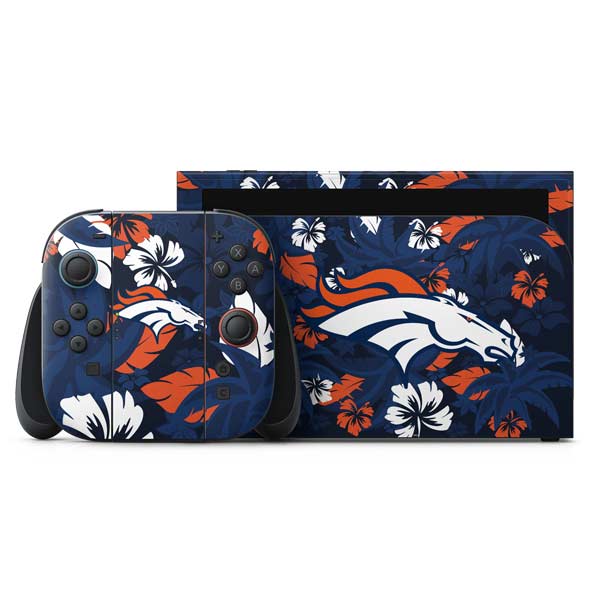 NFL Denver Broncos Tropical Print Nintendo Switch 2 (2025) with Joy-Con Skin