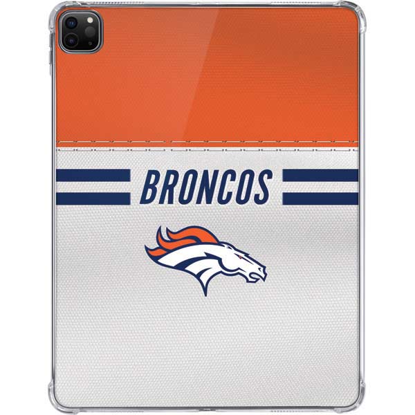 NFL Denver Broncos White Striped iPad Pro 11in (2024) Clear Case