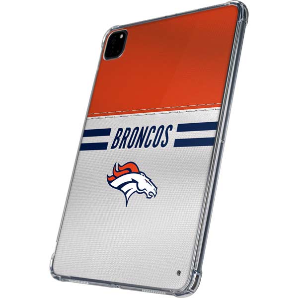 NFL Denver Broncos White Striped iPad Pro 11in (2024) Clear Case
