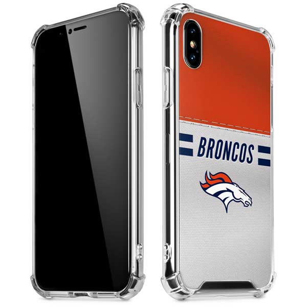 NFL Denver Broncos White Striped iPhone X/XS Clear Case