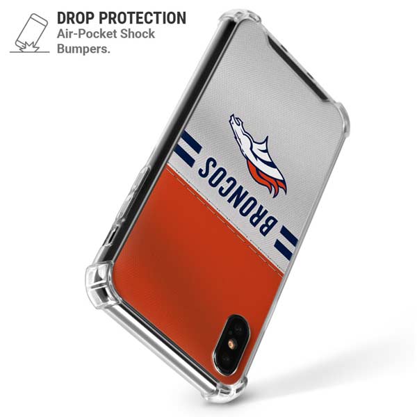 NFL Denver Broncos White Striped iPhone X/XS Clear Case
