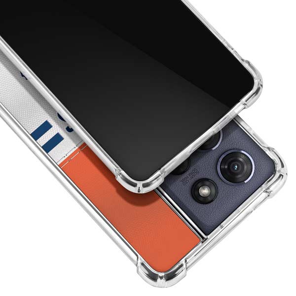 NFL Denver Broncos White Striped Moto G 5G (2025) Clear Case