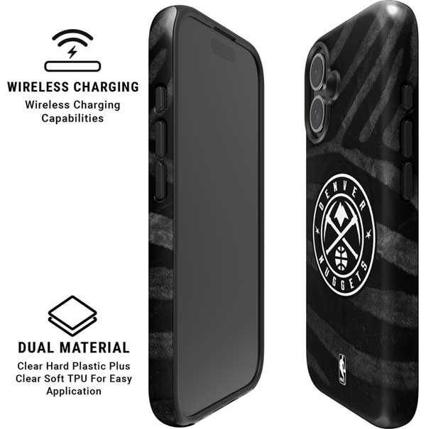 NBA Denver Nuggets Black Animal Print iPhone 16 Plus Magsafe Impact Case