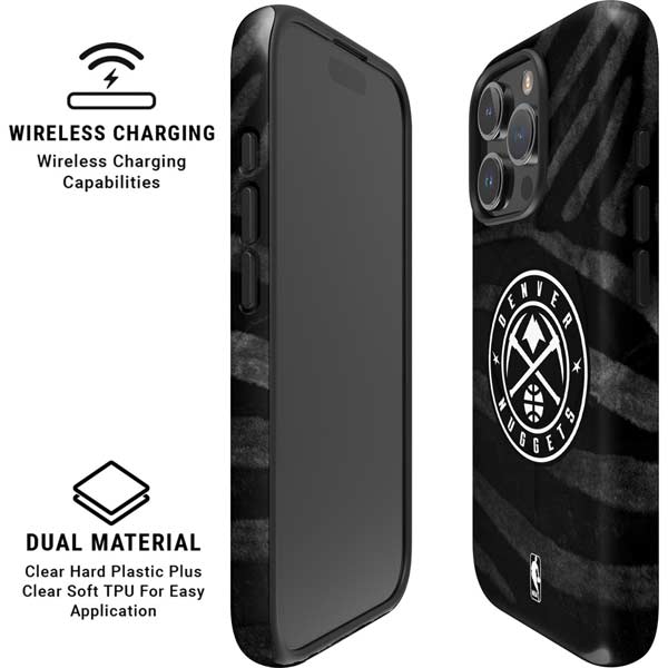 NBA Denver Nuggets Black Animal Print iPhone 16 Pro Max Magsafe Impact Case