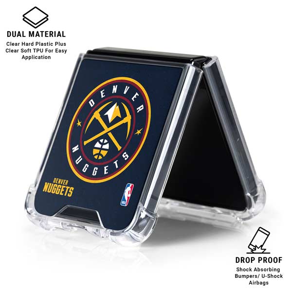 NBA Denver Nuggets Distressed Galaxy Z Flip7 Clear Case