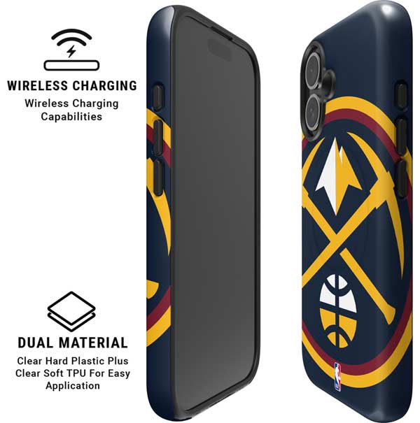 NBA Denver Nuggets Large Logo iPhone 16 Magsafe Impact Case