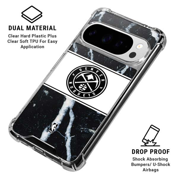 NBA Denver Nuggets Marble Google Pixel 10 Pro XL Clear Case