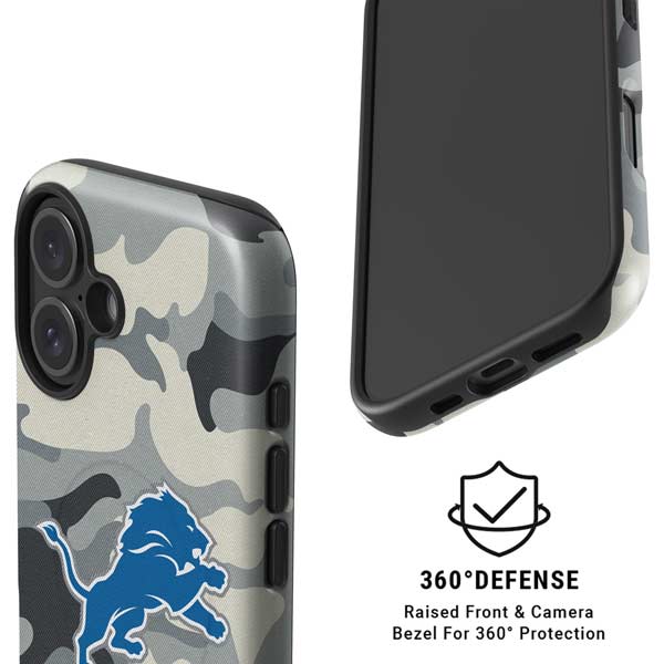 NFL Detriot Lions Camo iPhone 16 Magsafe Impact Case