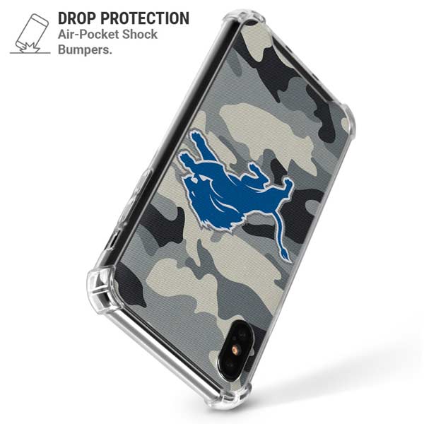 NFL Detriot Lions Camo iPhone X/XS Clear Case