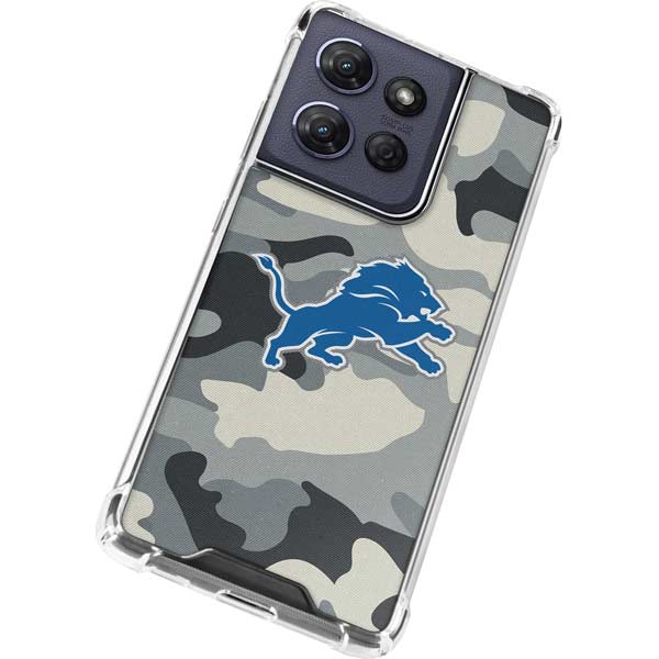 NFL Detriot Lions Camo Moto G 5G (2025) Clear Case