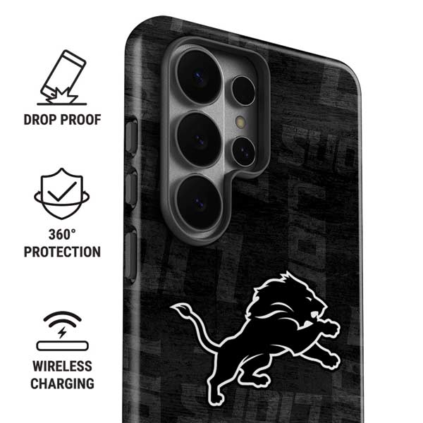 NFL Detroit Lions Black & White Galaxy S26 Ultra Impact Case