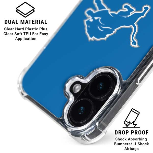 NFL Detroit Lions Distressed iPhone 17 Clear Case