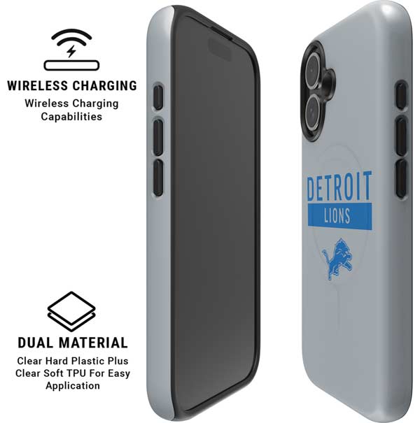 NFL Detroit Lions Grey Performance Series iPhone 16 Magsafe Impact Case