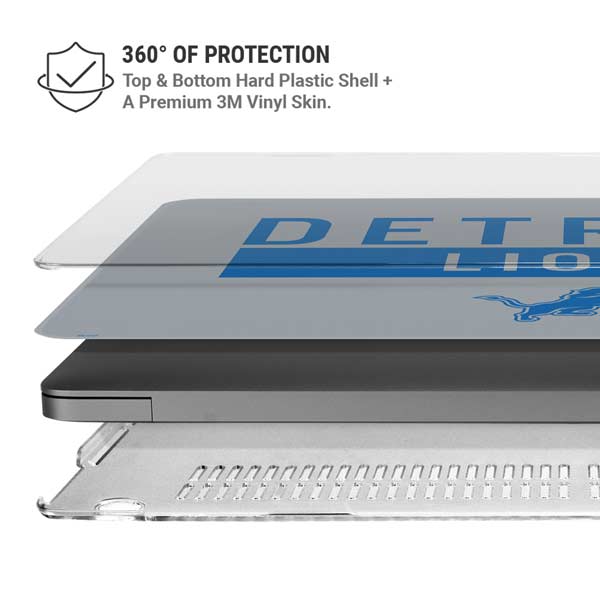NFL Detroit Lions Grey Performance Series MacBook Pro 14in (2021-24) Case plus Skin
