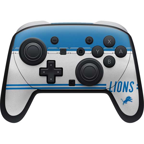 NFL Detroit Lions White Striped Nintendo Switch 2 (2025) Pro Controller Skin